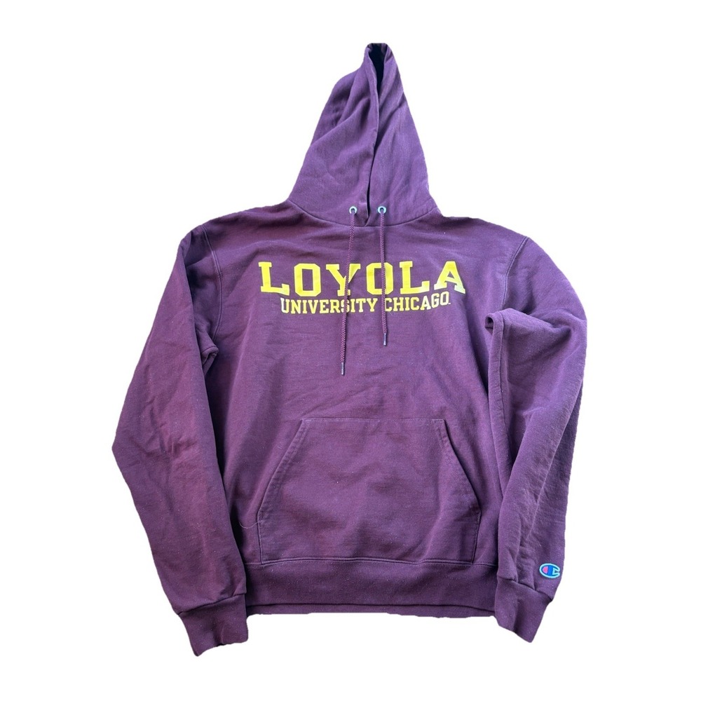 Loyola University Chicago Hoodie Sweatshirt Mens M Maroon Champion Embroidered